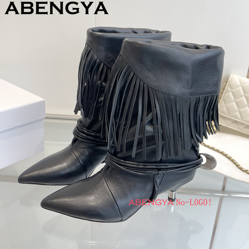 Ethnic Fashion Design - Sepatu Chelsea Wanita Desain Rumbai Tepi