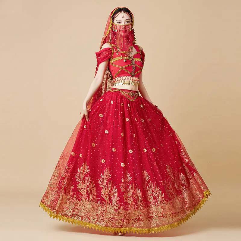 Ethnic Fashion India - Gaun Atasan Tari Perut Cosplay Halloween