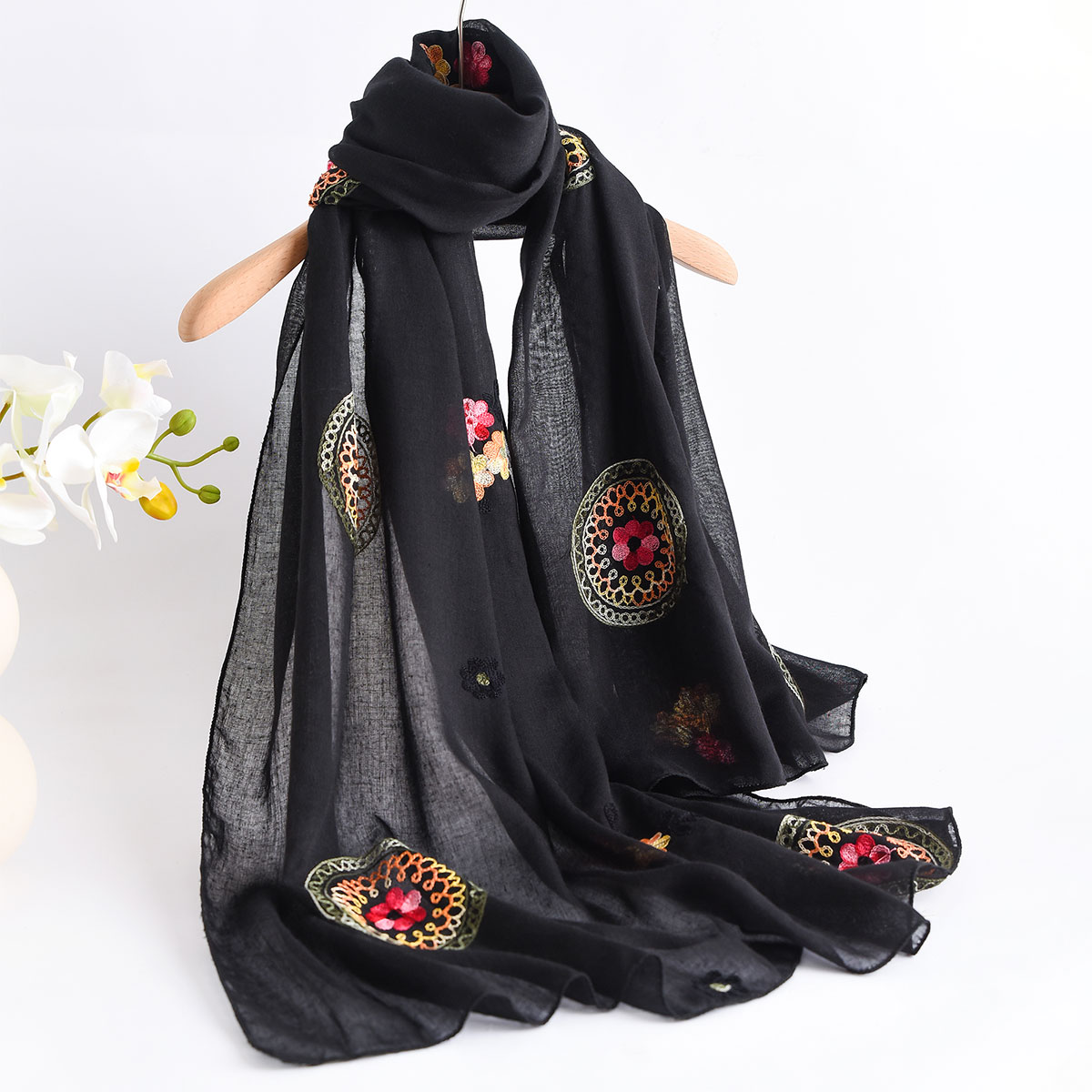Syal Bordir Katun dan Linen Ri - New Ethnic Fashion ulasan dan harga