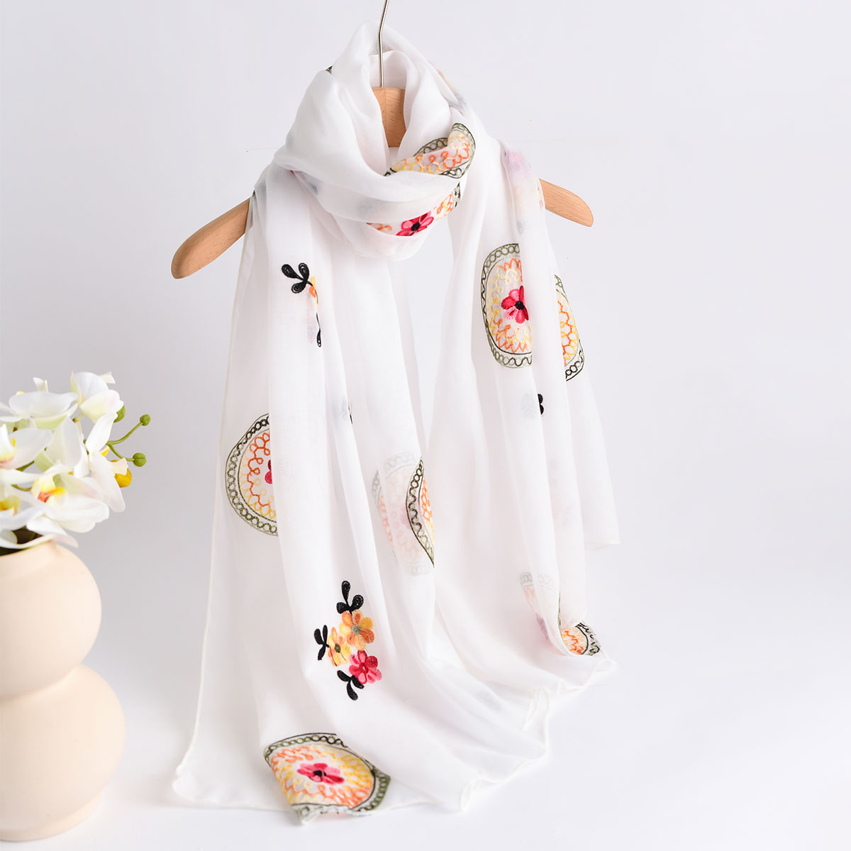 Syal Bordir Katun dan Linen Ri - New Ethnic Fashion ulasan dan harga