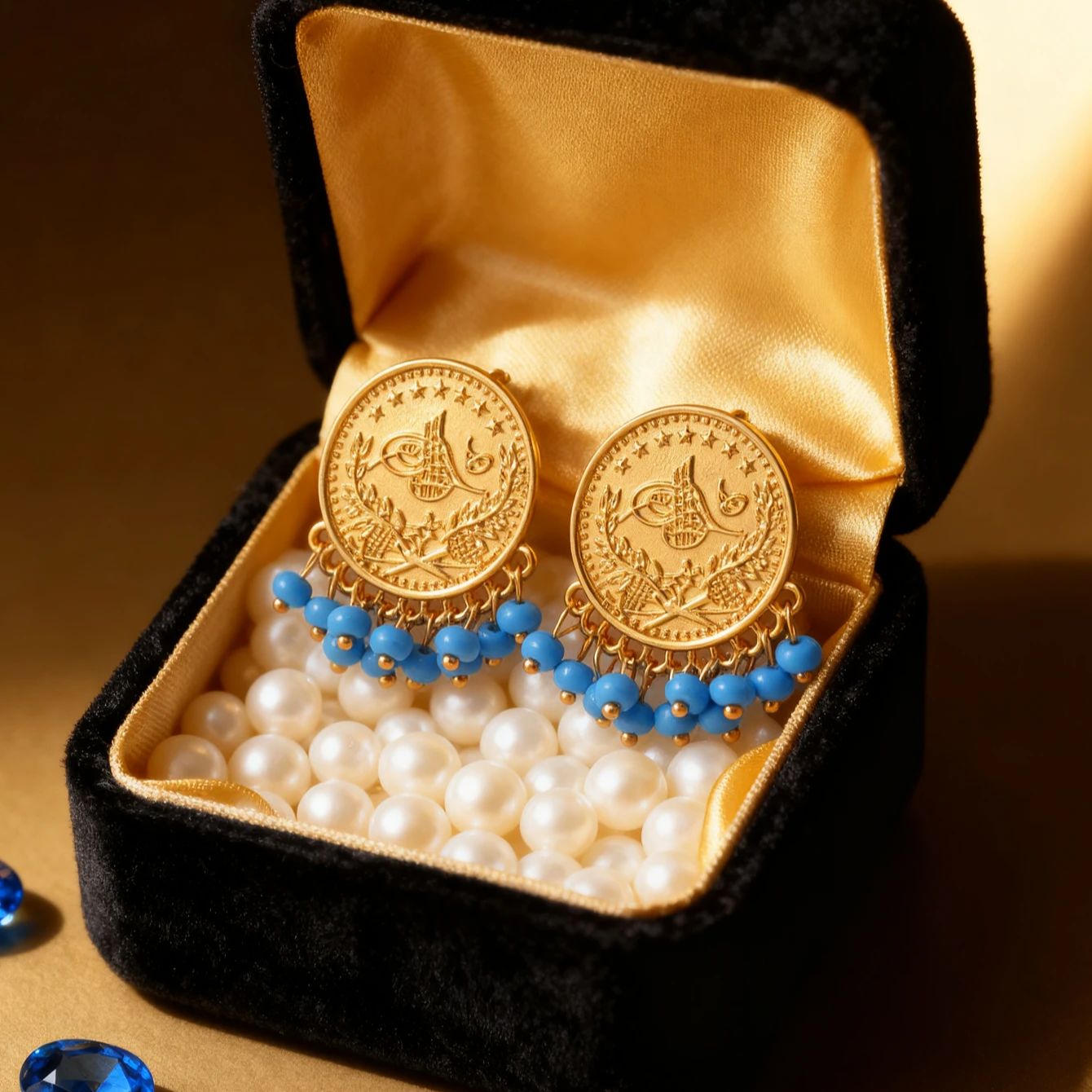Anting koin Turki berlapis ema - Ethnic Fashion Co In ulasan dan harga