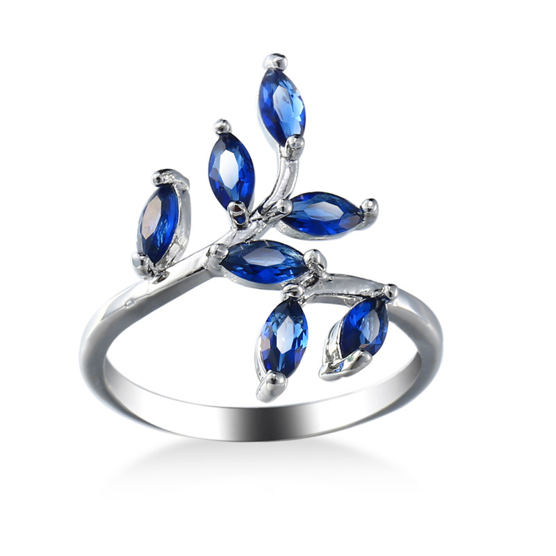 Cincin Desain Daun Biru Cantik - Ethnic Fashion Design ulasan dan harga