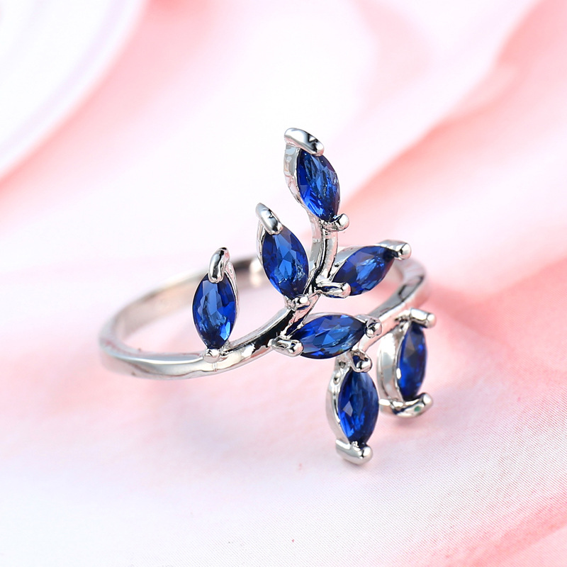 Cincin Desain Daun Biru Cantik - Ethnic Fashion Design ulasan dan harga