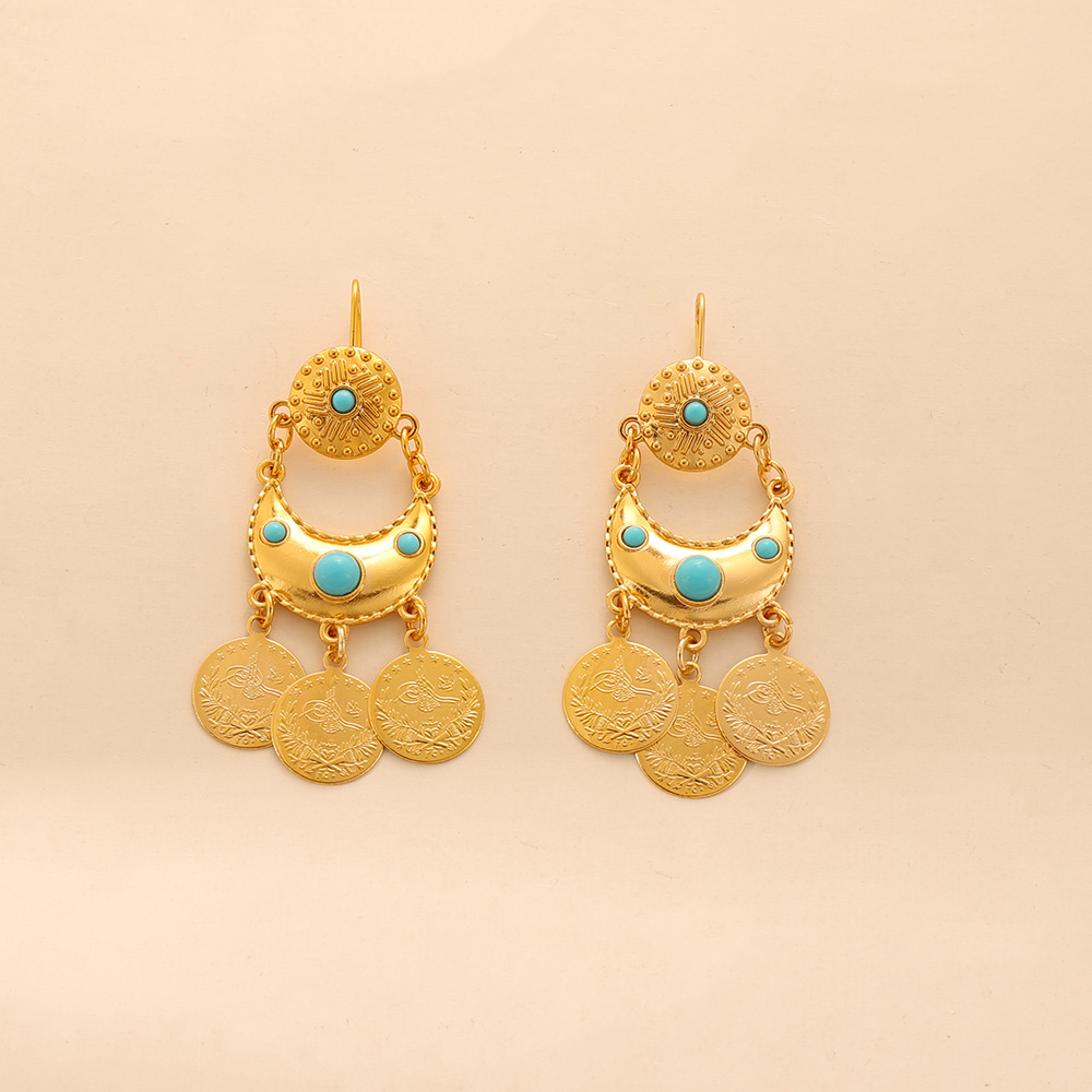 Anting-anting Rumbai Koin Emas - Ethnic Fashion Co In ulasan dan harga