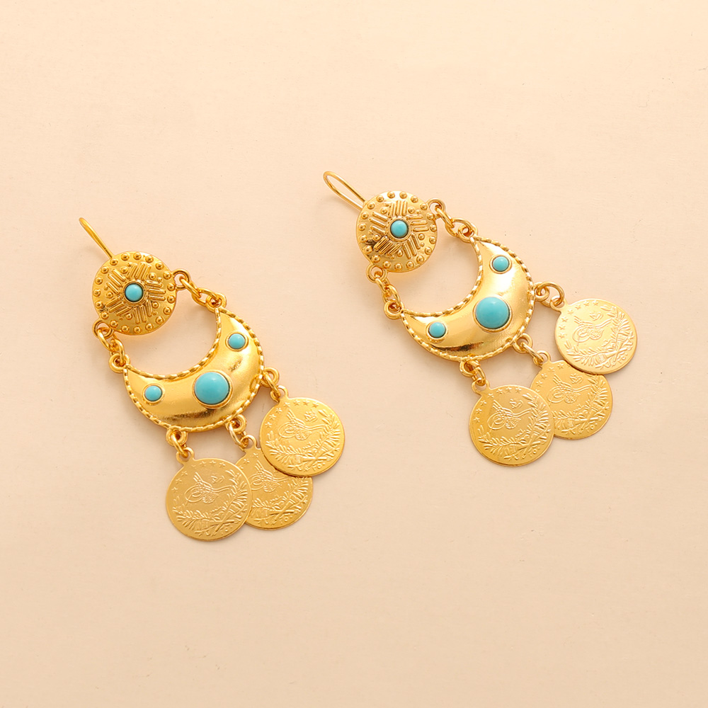 Anting-anting Rumbai Koin Emas - Ethnic Fashion Co In ulasan dan harga
