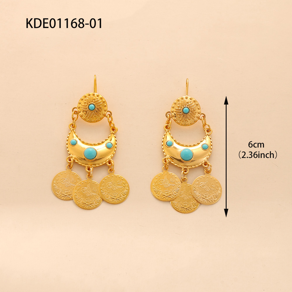 Anting-anting Rumbai Koin Emas - Ethnic Fashion Co In ulasan dan harga