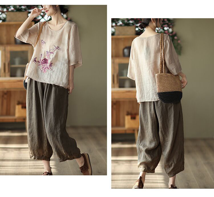Blus Retro Musim Panas Wanita  - New Ethnic Fashion ulasan dan harga