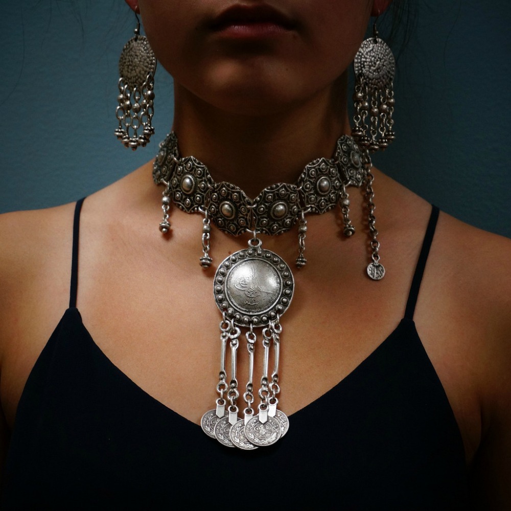 Etnik Gypsy Kalung Rumbai Koin - Ethnic Fashion Co In ulasan dan harga