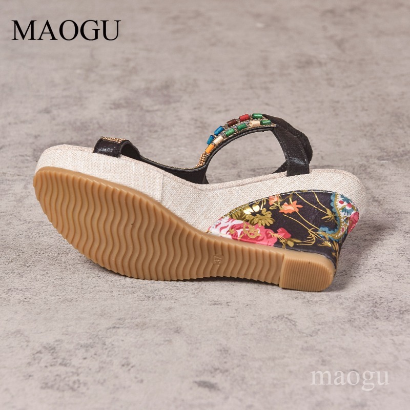 Sandal Wedges Bunga Berhias Ma - Ethnic Modern Fashion ulasan dan harga