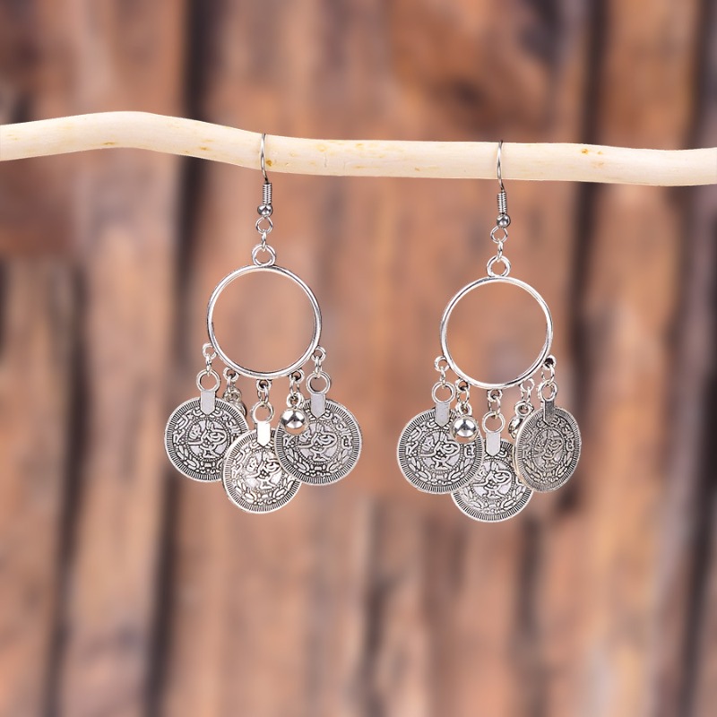 Anting-anting koin bergaya etn - Ethnic Fashion Co In ulasan dan harga