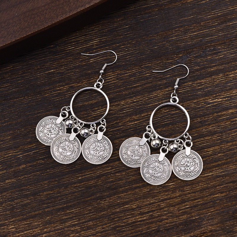 Anting-anting koin bergaya etn - Ethnic Fashion Co In ulasan dan harga